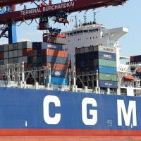6255 Entladung des Schiffs - die Containerladung wird gelöscht. | Containerhafen Hamburg - Containerschiffe im Hamburger Hafen